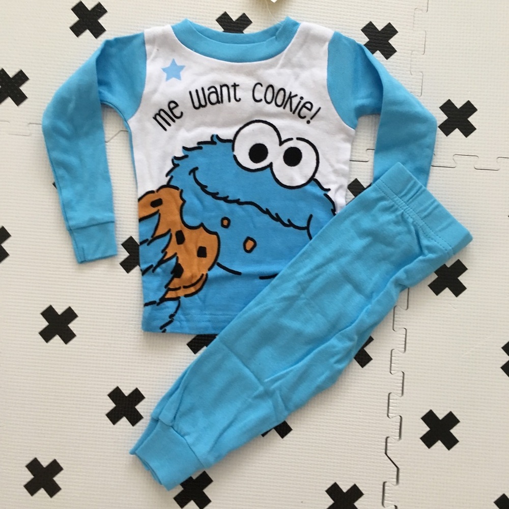 New Cookie Monster Pajama Shirt Pants 12 Months